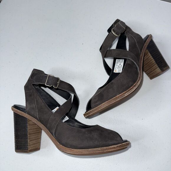 Timberland Women’s Marge Peep Toe Heel Gray Suede Size 8 - Picture 2 of 7